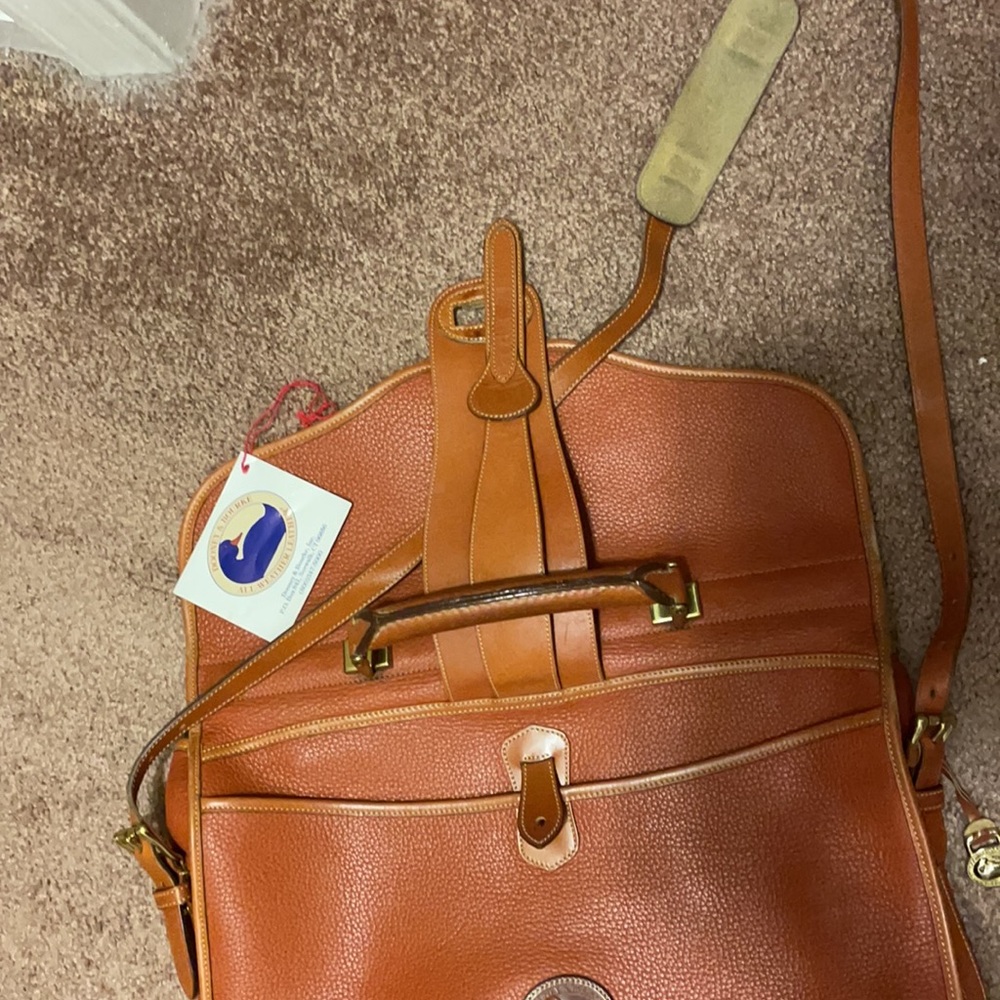 EVC Dooney & Bourke British Tan Briefcase - Picture 3 of 12